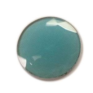 2 Round Turquoise Blue Faceted Jewel