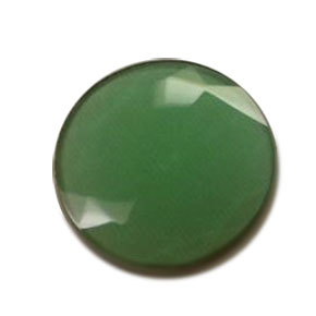 2 Round Green Facted Jewel