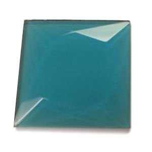 2 Square Turquoise Blue Facted Jewel