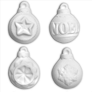 Bisque Embellishment Ornament Assortment - 12 Pack
