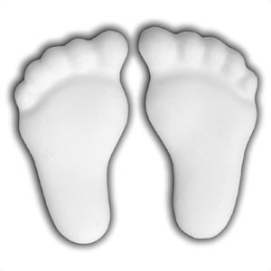 Bisque Embellishment Baby Foot Prints - 12 Pack