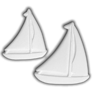 Bisque Embellishment Sail Boats - 12 Pack
