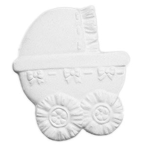 Bisque Embellishment Baby Carriages - 12 Pack