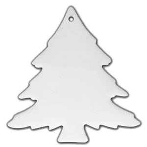 Bisque Christmas Tree Ornaments - 12 Pack