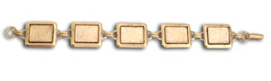 Alexa Gold Rectangle Cabochon Bracelet, Resin Findings