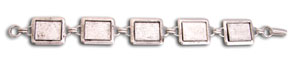 Alexa Silver Rectangle Cabochon Bracelet