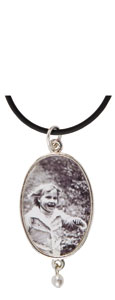 Alexa Oval Black Cord Pendant Necklace