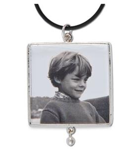 Alexa Square Black Cord Pendant Necklace