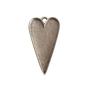 Silver Plated Primitive Heart Pendant - 4 Pack