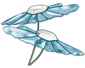 Blue Coneflower Bevel Cluster
