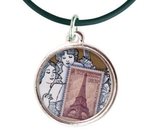 Paris Stamp Pendant Necklace
