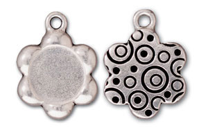 Small Silver Flower Picture Frame Pendants