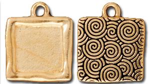 Gold Square Picture Frame Pendants