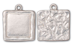 Large Silver Square Picture Frame Pendants