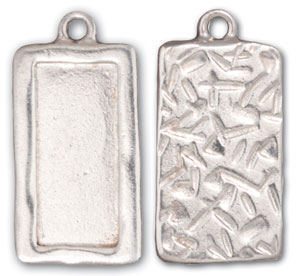 Silver Rectangle Picture Frame Pendants