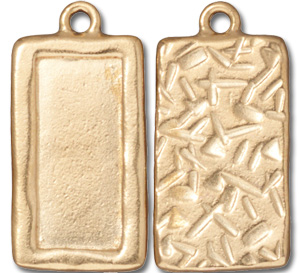 Gold Rectangle Picture Frame Pendants