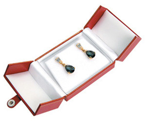 Red Leatherette Pendant / Earring Boxes, Gift Boxes