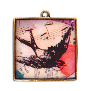 Gold Square Alexa Grande Pendant - 4 Pack, Findings
