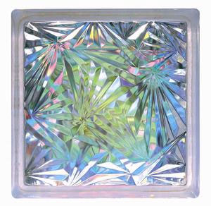 Ice Veins Dichroic Glass Block, Glass Blocks