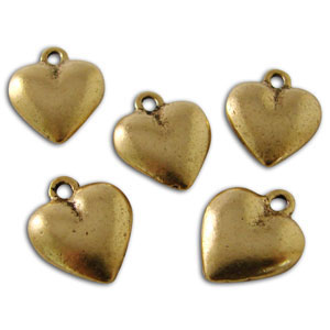 Gold Heart Charms