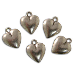 Silver Heart Charms