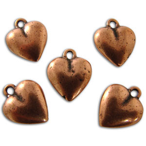 Copper Heart Charms
