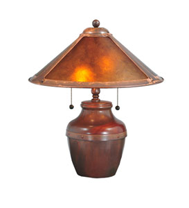 19 Van Erp Amber Mica Table Lamp�
