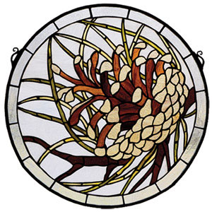 Pinecone Medallion Stained Glass Window�