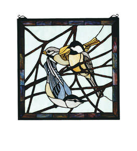Early Morning Visitors Stained Glass Window�