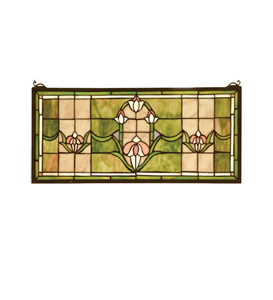 Tulips Transom Stained Glass Window�