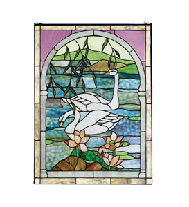 Swans Stained Glass Window