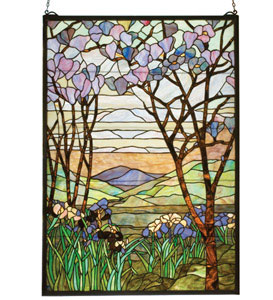 Tiffany Magnolia Stained Glass Window�
