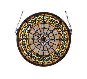 Fleur-de-lis Medallion Stained Glass Window�