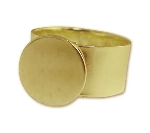 Gold Plated Round Disk Ring