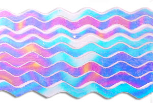 6mm Far Out Dichroic Waves On Clear - 96 COE
