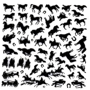 Glass Accents Black Horses Decal, Fusing Supplies