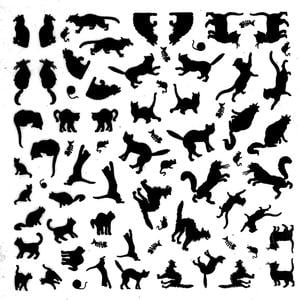 Glass Accents Black Cats Decal, Fusing Decals & Stencils