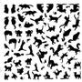 Glass Accents Cats Black Decal