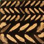 Glass Accents Feathers Gold Decal