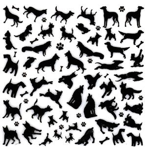 Glass Accents Black Dogs Decal, Fusing Decals