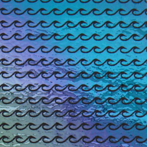 4 x 4 Waves Laser Etched on Thin Black - 96 COE