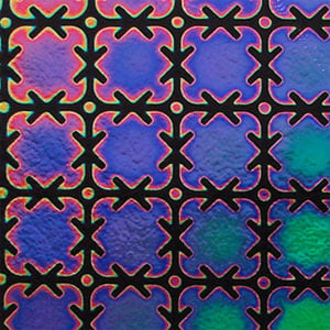 Rainbow Puzzle on Thin Black - 90 COE, Patterns on Black