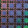 Rainbow Puzzle Pattern On Thin Black Crinklized - 96 Coe