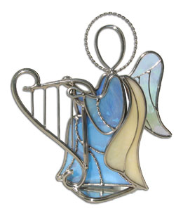 Blue Angel With Harp Votive