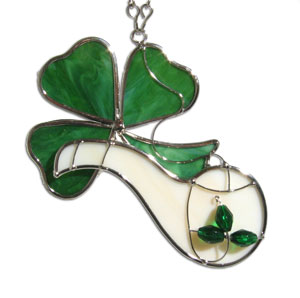 Shamrock and Pipe Suncatcher