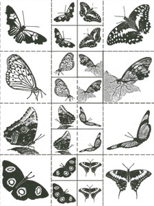 Butterfly Jewelry Set Sepia Slides