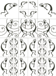 Kokopelli Jewelry Set Sepia Slides