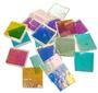 20 Piece Clear Rainbow Dichroic Chips - 96 Coe