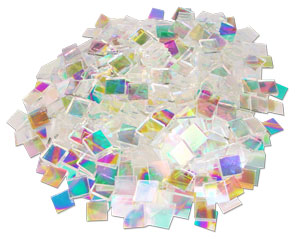 1/2 Lb Clear Pattern Rainbow Dichroic Chips - 96 COE
