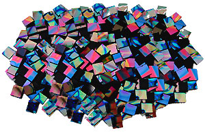 1 Lb Black Pattern Rainbow Dichroic Chips - 96 COE